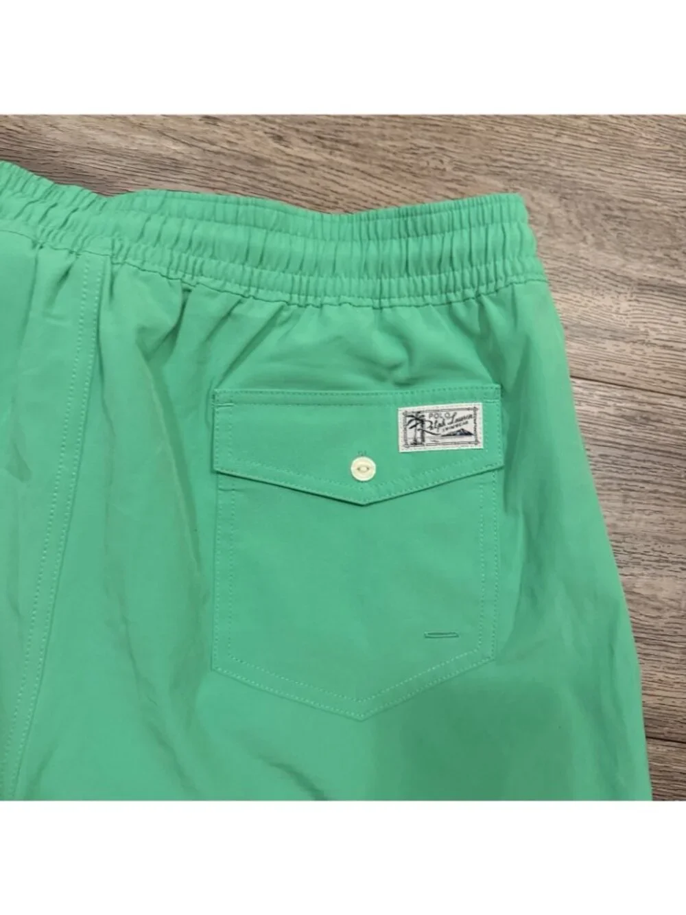 Polo Ralph Lauren Men's SZ L Green Solid Traveler Polo Bear 5.5